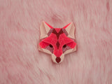 Fox Head Brooch - Summer Crush