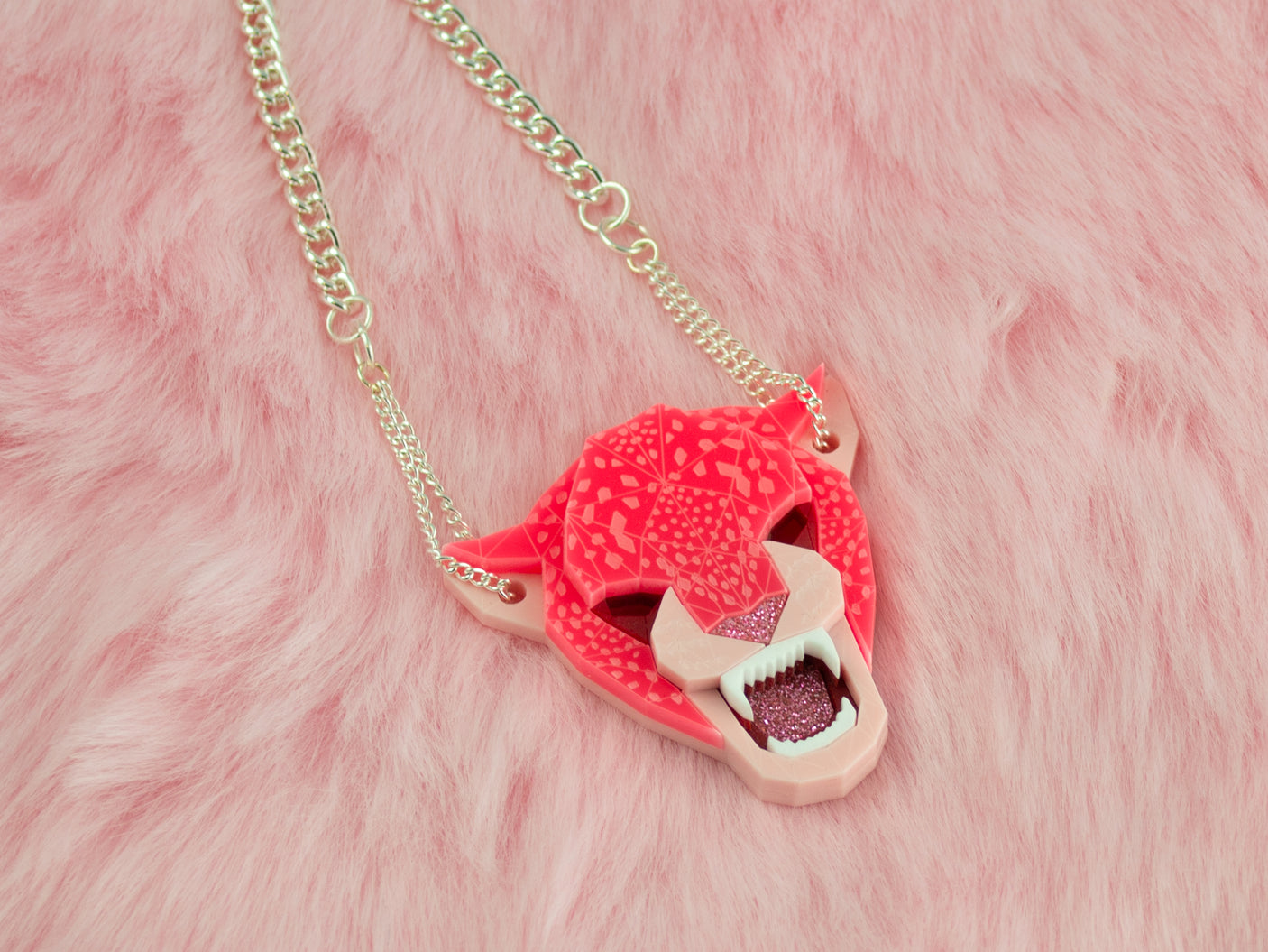 Jaguar Head Necklace - Summer Crush