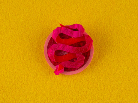 Snake Brooch - Lunar Red