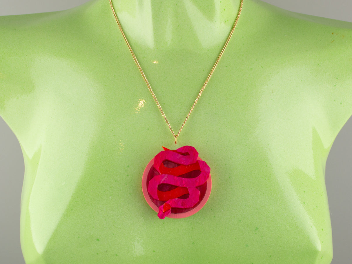 Snake Pendant - Lunar Red