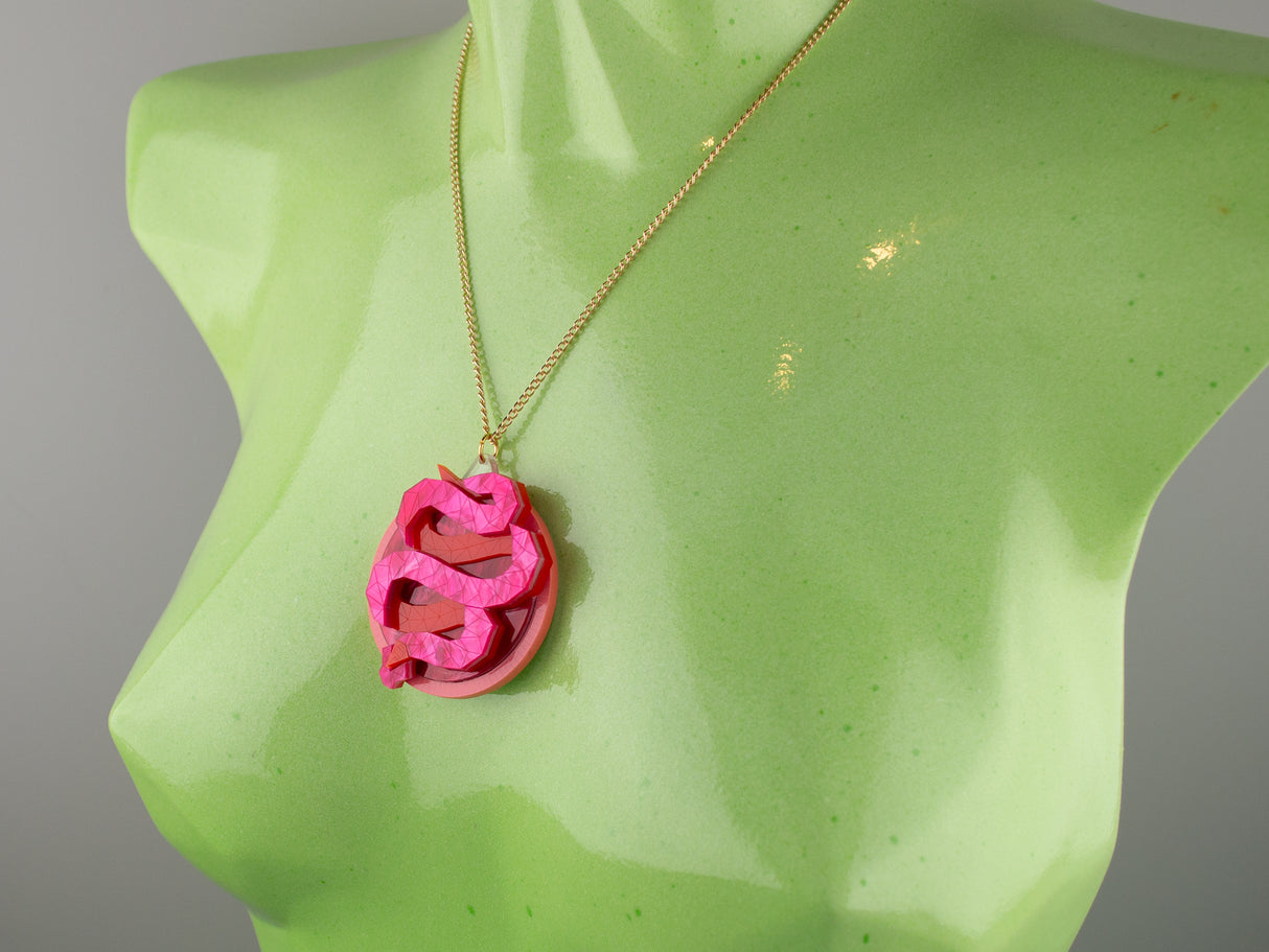 Snake Pendant - Lunar Red