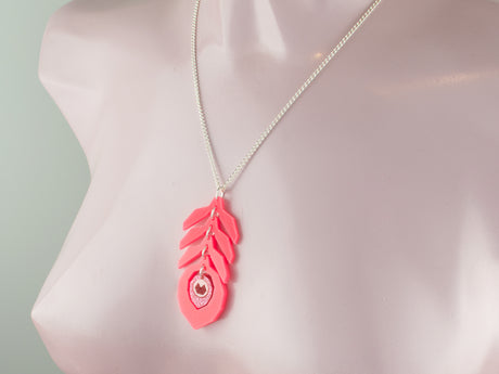 Peacock Feather Pendant - Summer Crush