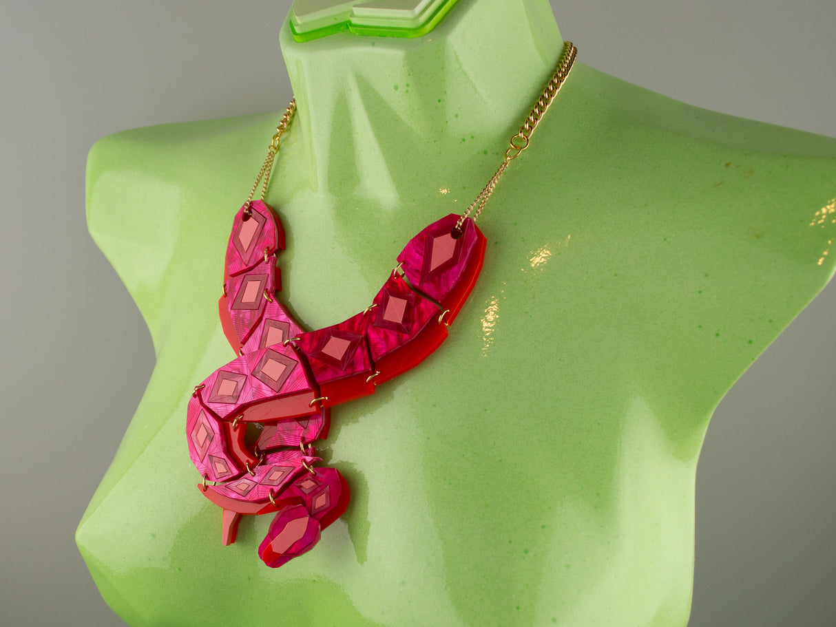 Python Necklace - Lunar Red