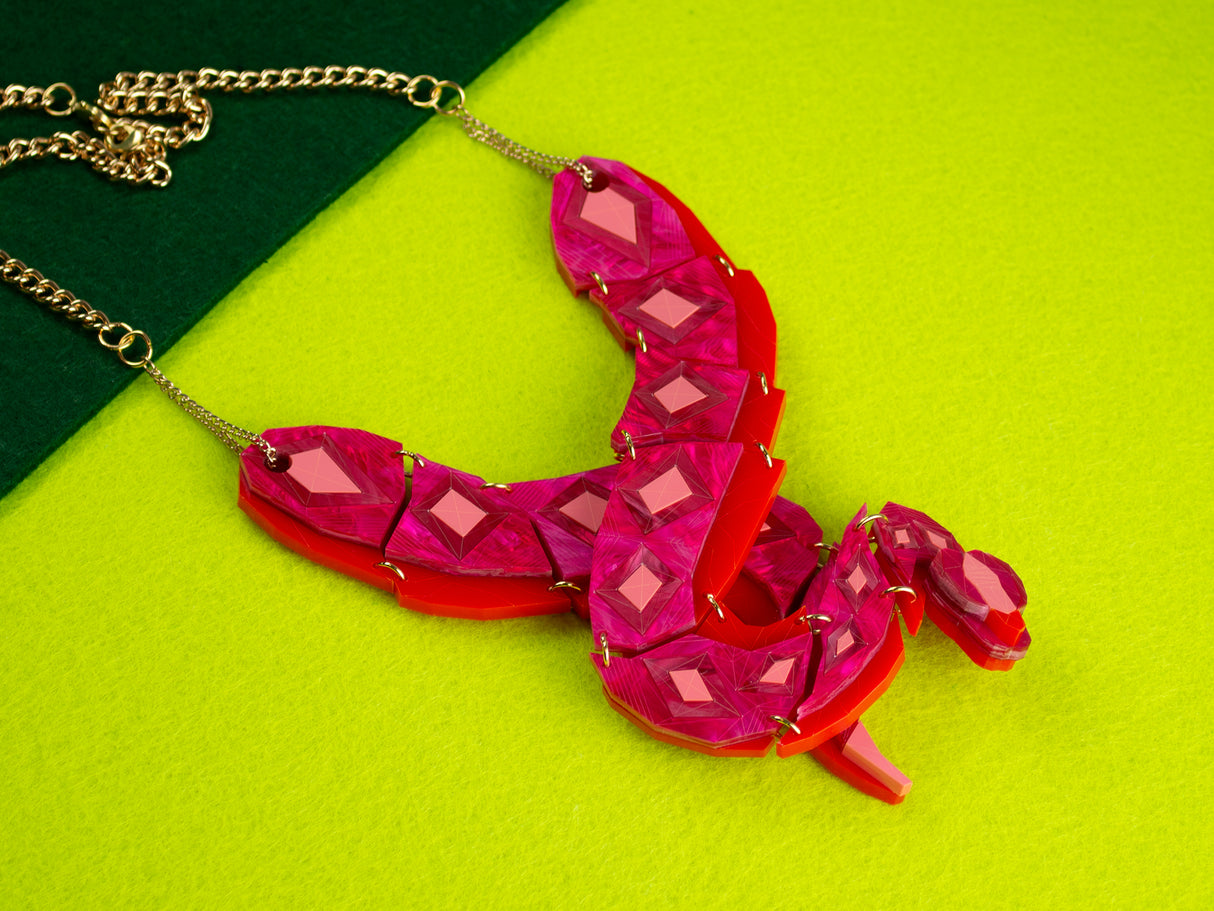 Python Necklace - Lunar Red