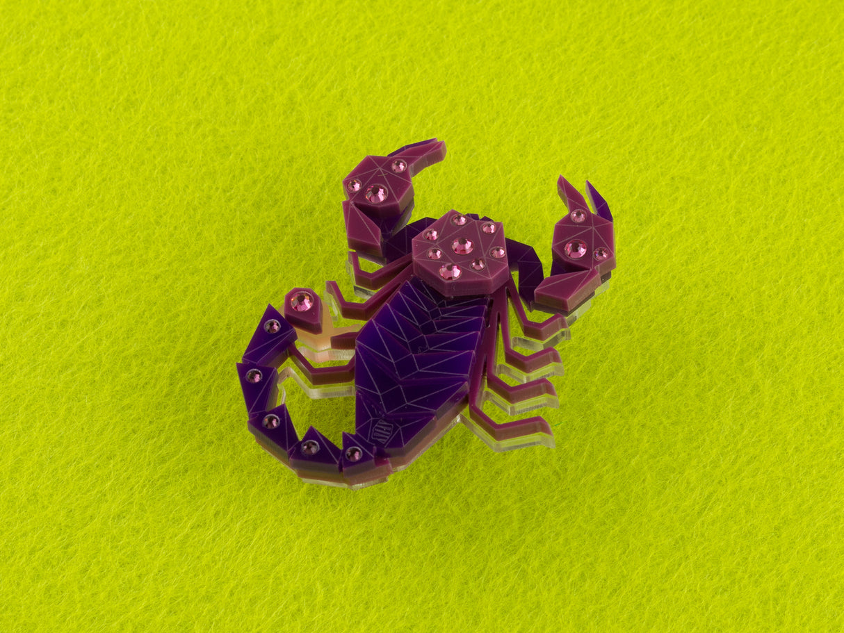 Scorpion Brooch - Orchid