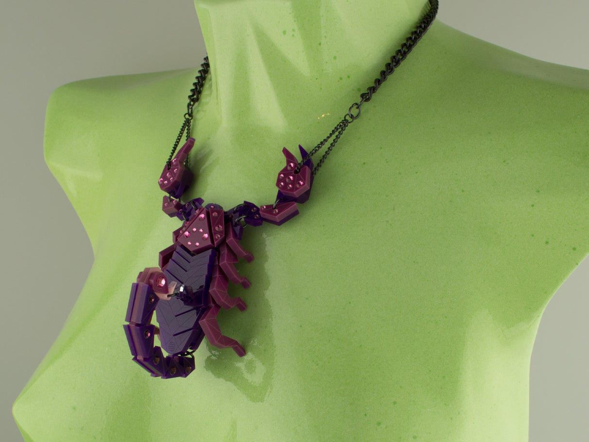 Scorpion Statement Necklace - Orchid