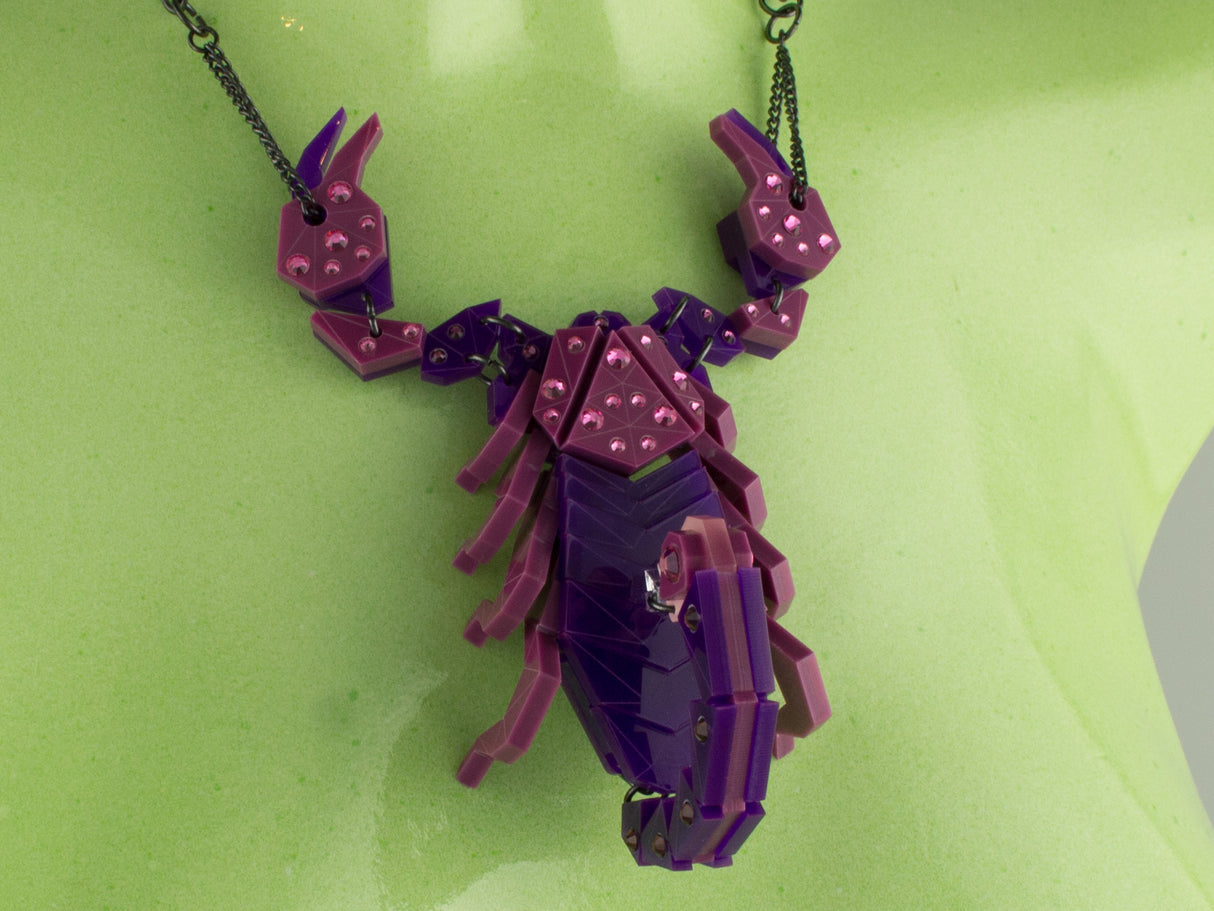 Scorpion Statement Necklace - Orchid