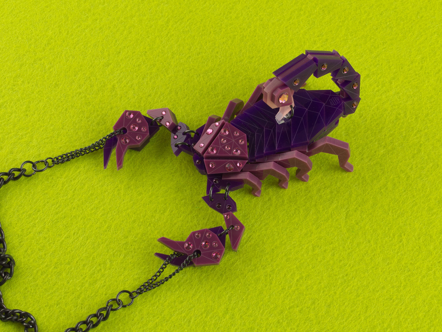 Scorpion Statement Necklace - Orchid