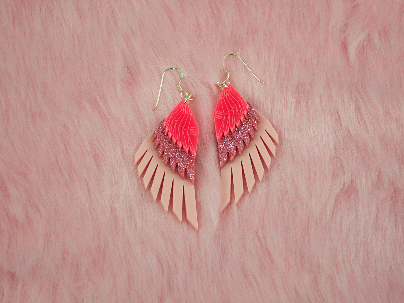 Swan Wing Earrings - Summer Crush