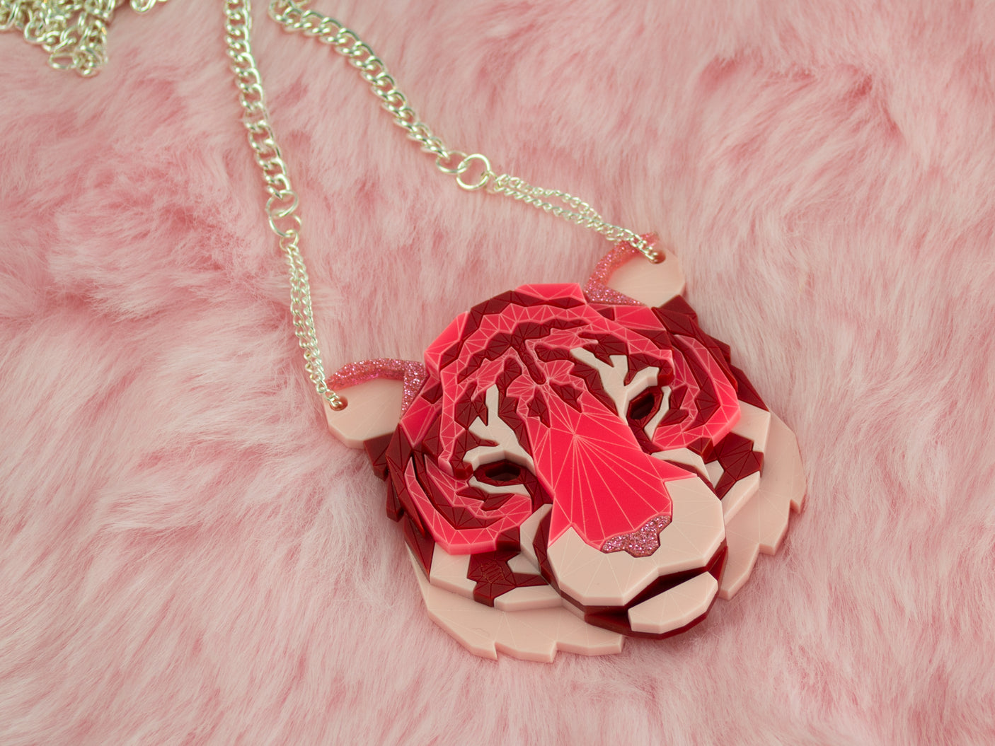 Tiger Head Necklace - Summer Crush