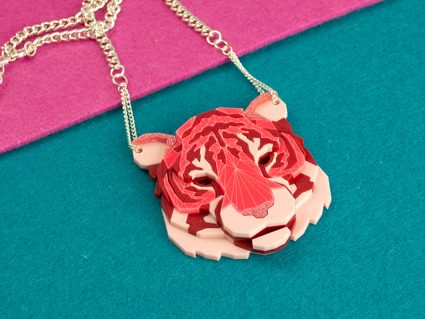 Tiger Head Necklace - Summer Crush