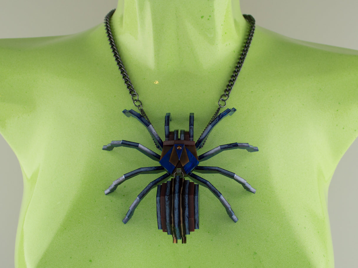 Tarantula Statement Necklace - Cobalt Blue