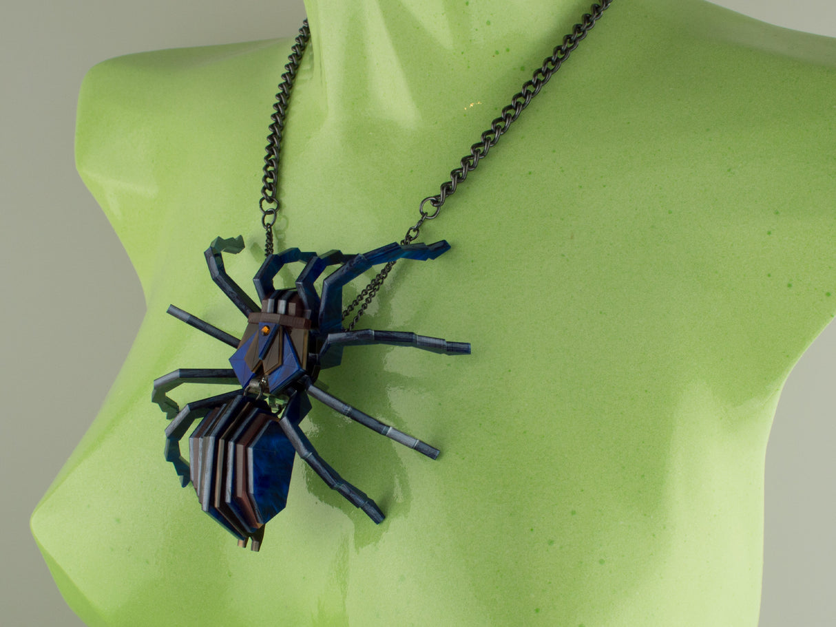 Tarantula Statement Necklace - Cobalt Blue