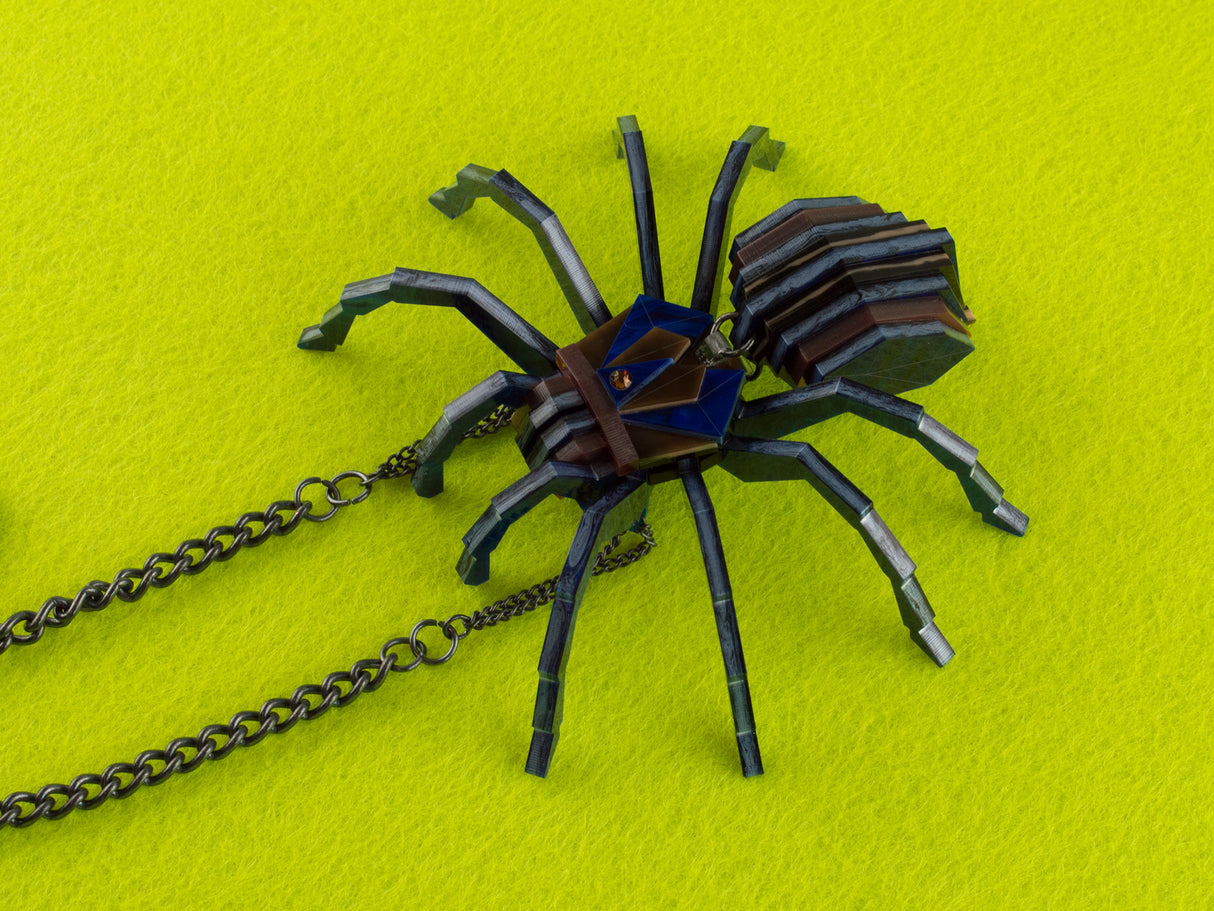 Tarantula Statement Necklace - Cobalt Blue