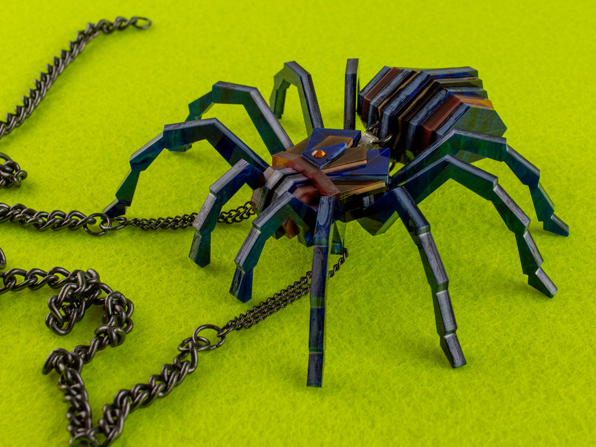 Tarantula Statement Necklace - Cobalt Blue