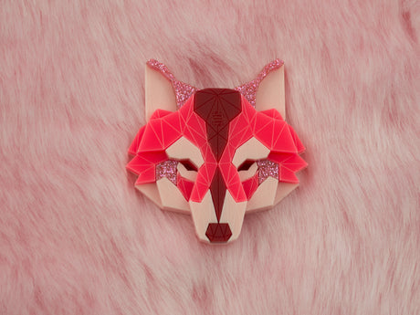 Wolf Head Brooch - Summer Crush