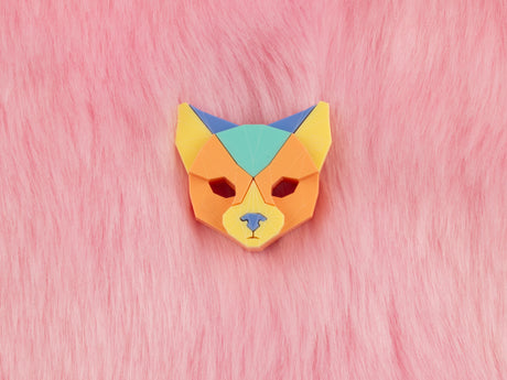 Black Cat Head Brooch - Playtime