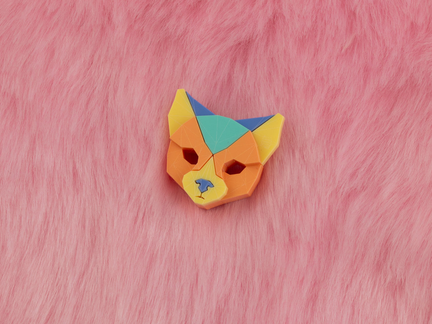 Black Cat Head Brooch - Playtime