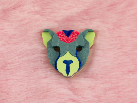 Cheetah Head Brooch - Speedway