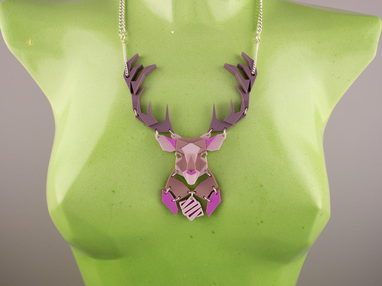 Emperor Stag Necklace - Lavender Kiss