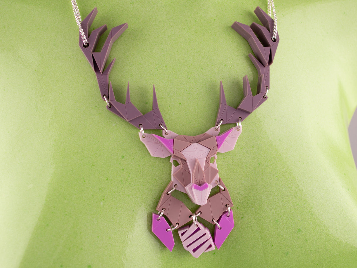 Emperor Stag Necklace - Lavender Kiss