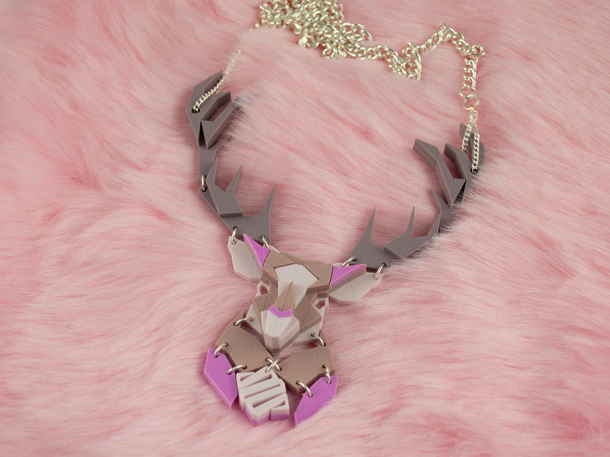 Emperor Stag Necklace - Lavender Kiss