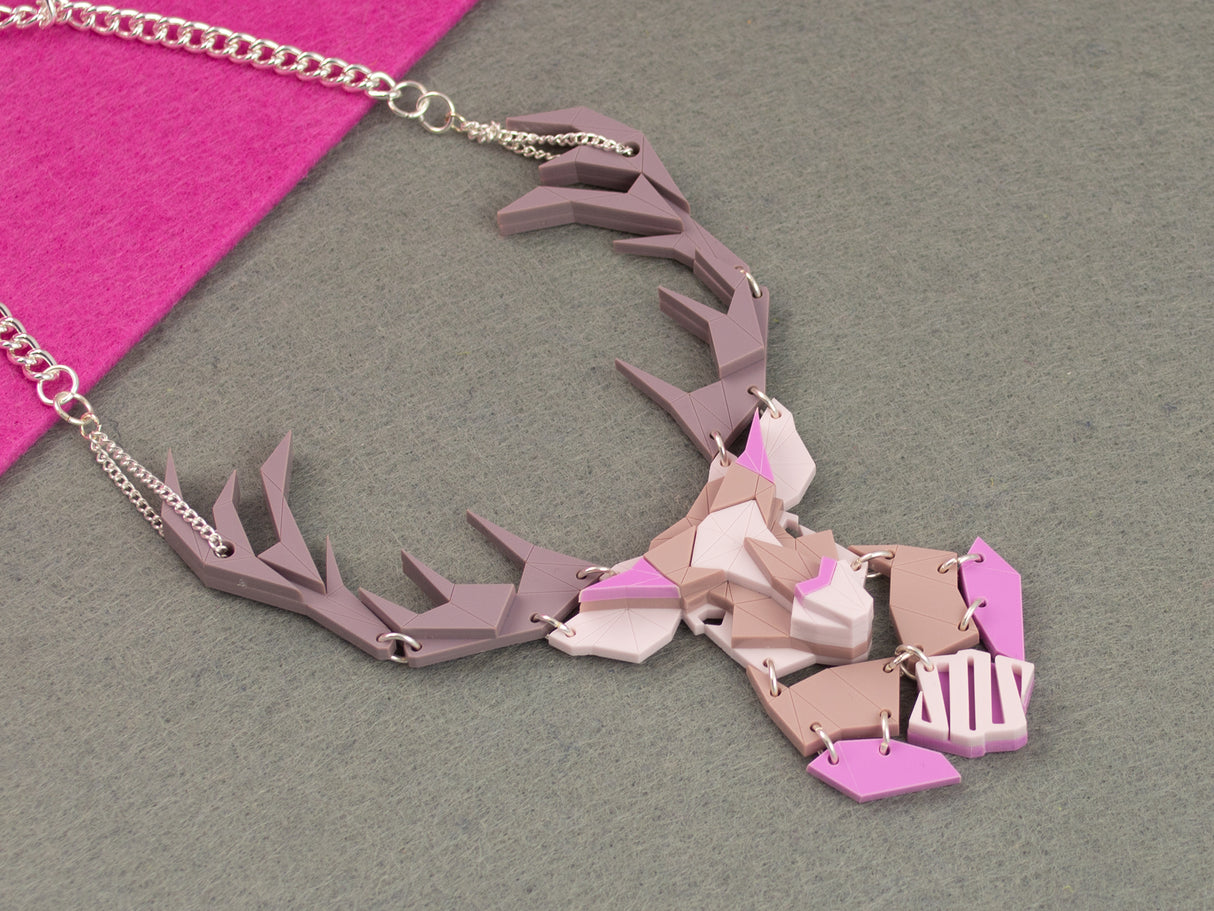 Emperor Stag Necklace - Lavender Kiss