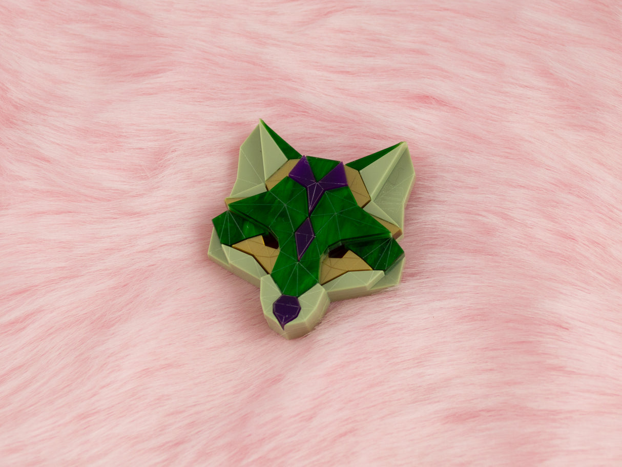 Fox Head Brooch - King Cobra