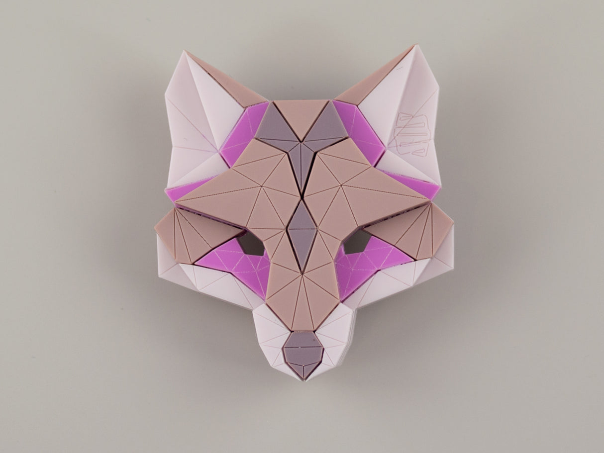 Fox Head Brooch - Lavender Kiss