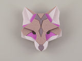Fox Head Brooch - Lavender Kiss