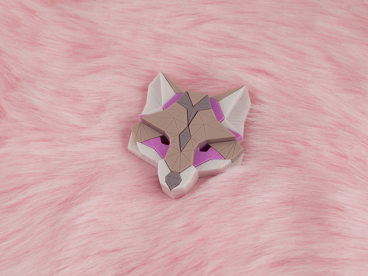 Fox Head Brooch - Lavender Kiss