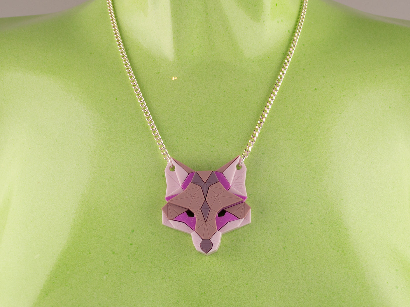 Fox Head Necklace - Lavender Kiss