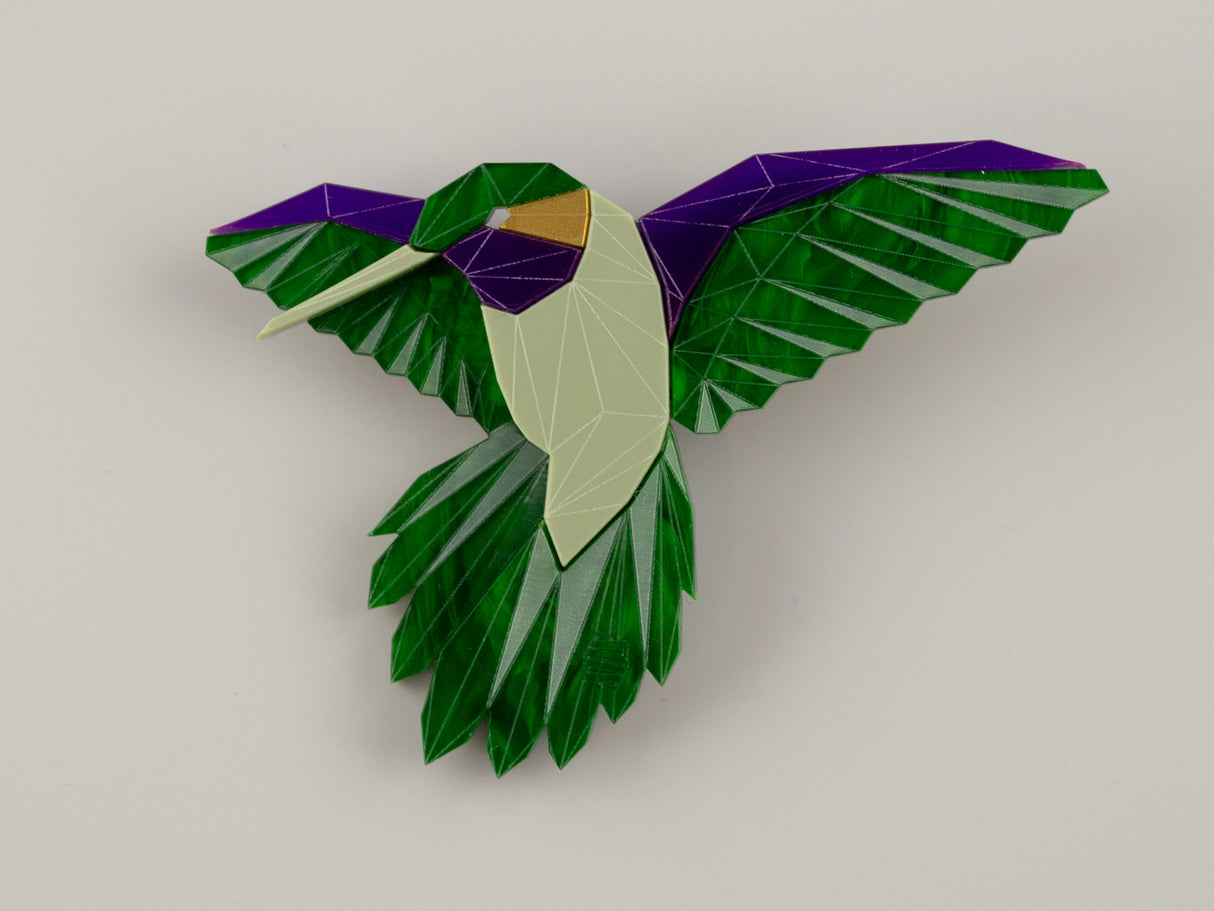 Hummingbird Brooch - King Cobra