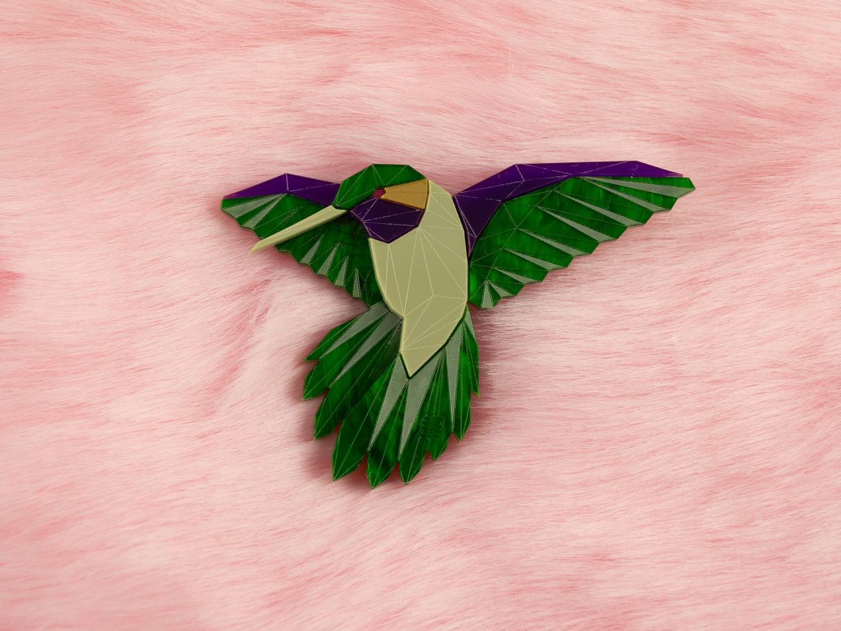 Hummingbird Brooch - King Cobra