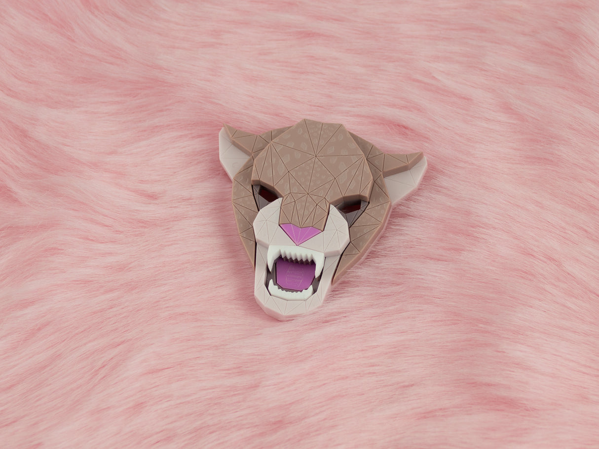 Jaguar Head Brooch - Lavender Kiss