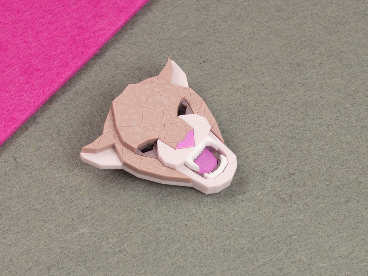 Jaguar Head Brooch - Lavender Kiss