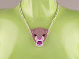 Jaguar Head Necklace - Lavender Kiss