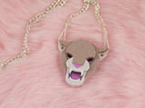 Jaguar Head Necklace - Lavender Kiss