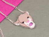 Jaguar Head Necklace - Lavender Kiss