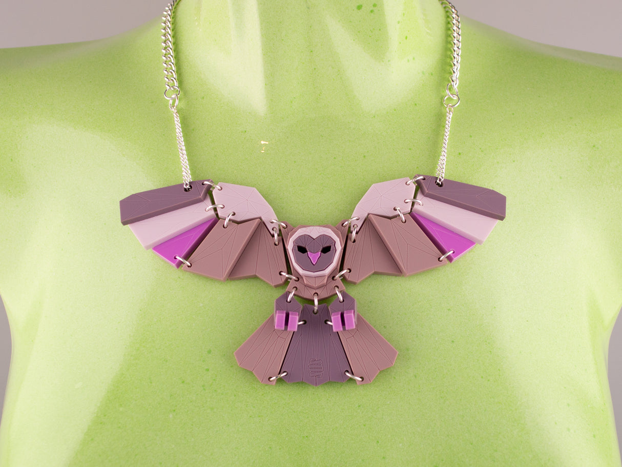 Owl Necklace - Lavender Kiss