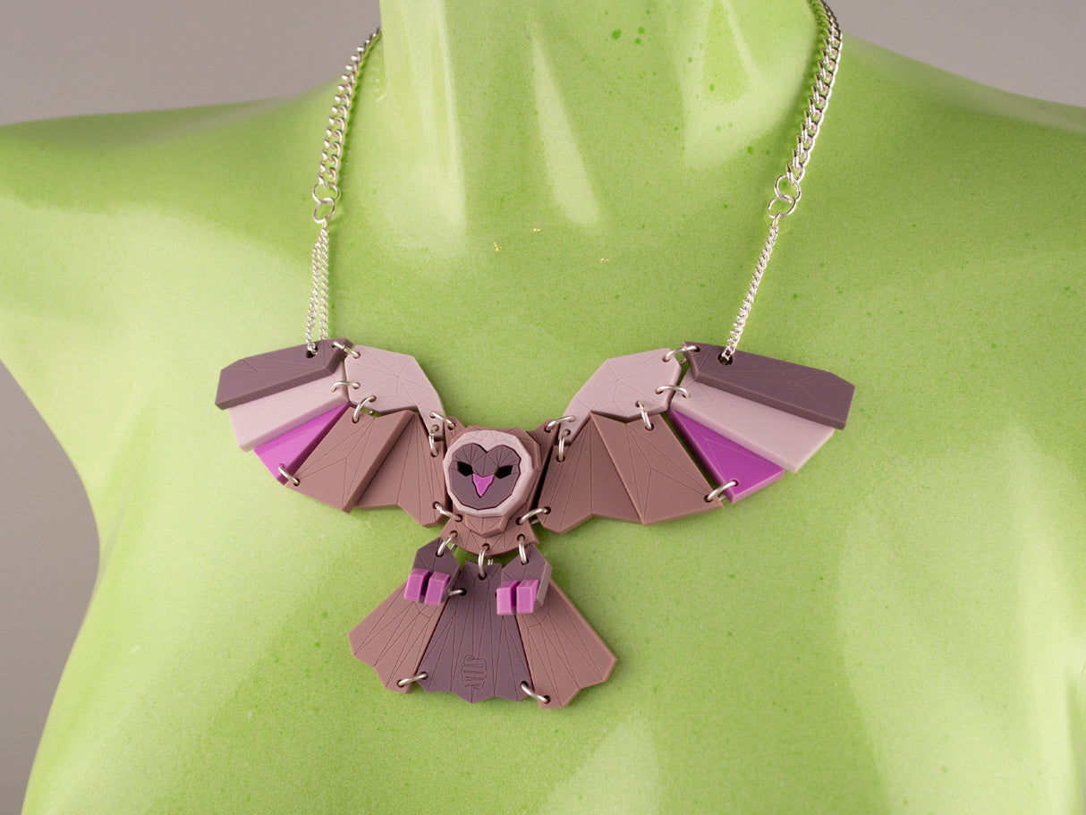 Owl Necklace - Lavender Kiss