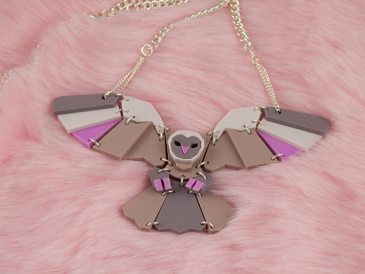 Owl Necklace - Lavender Kiss