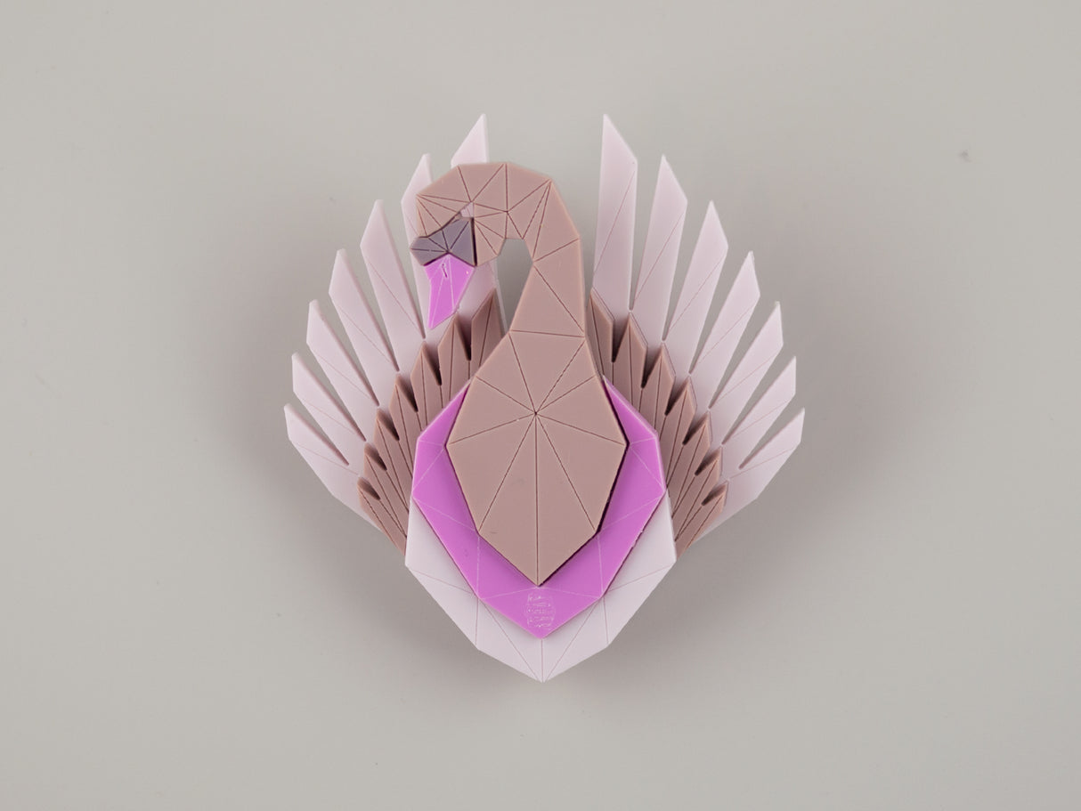 Swan Brooch - Lavender Kiss