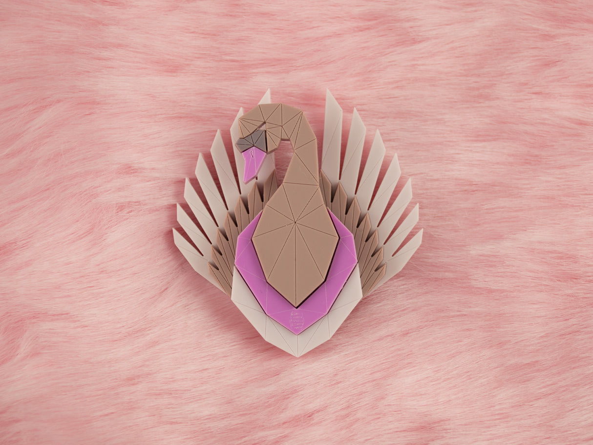 Swan Brooch - Lavender Kiss