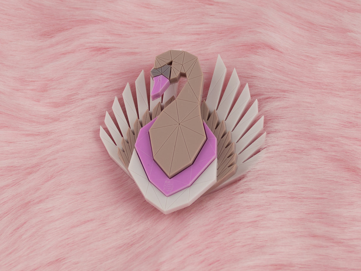 Swan Brooch - Lavender Kiss