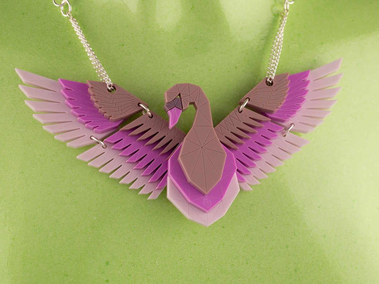 Swan Statement Necklace - Lavender Kiss