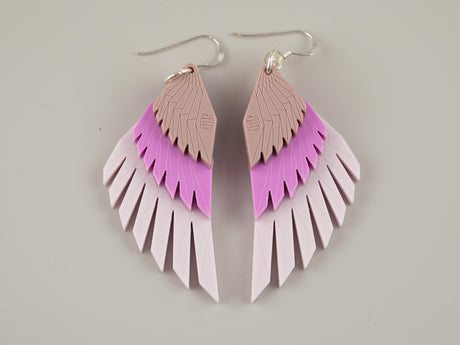 Swan Wing Earrings - Lavender Kiss