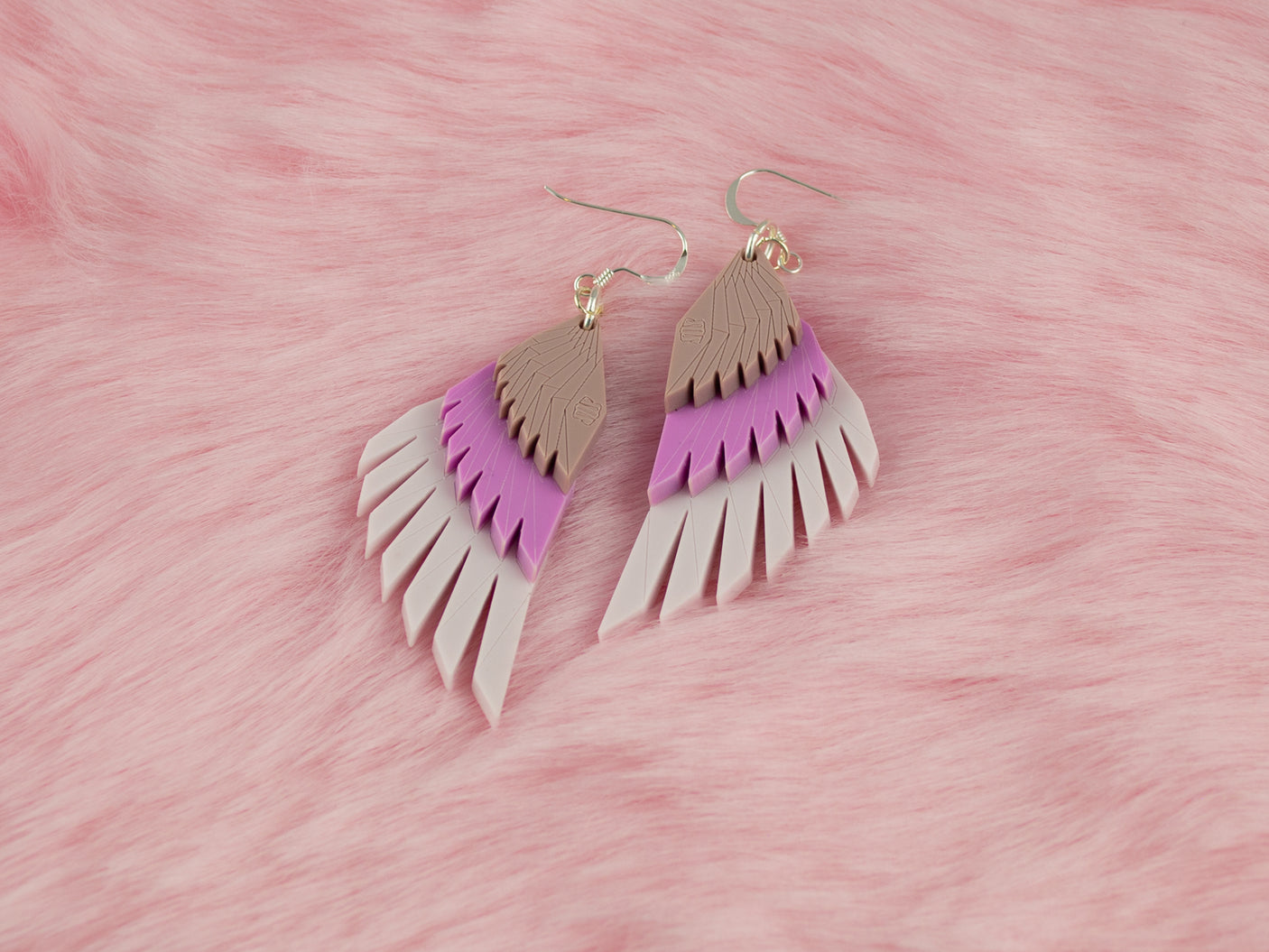 Swan Wing Earrings - Lavender Kiss