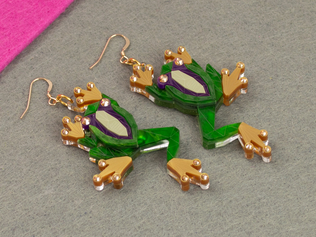 Tree Frog Earrings - King Cobra