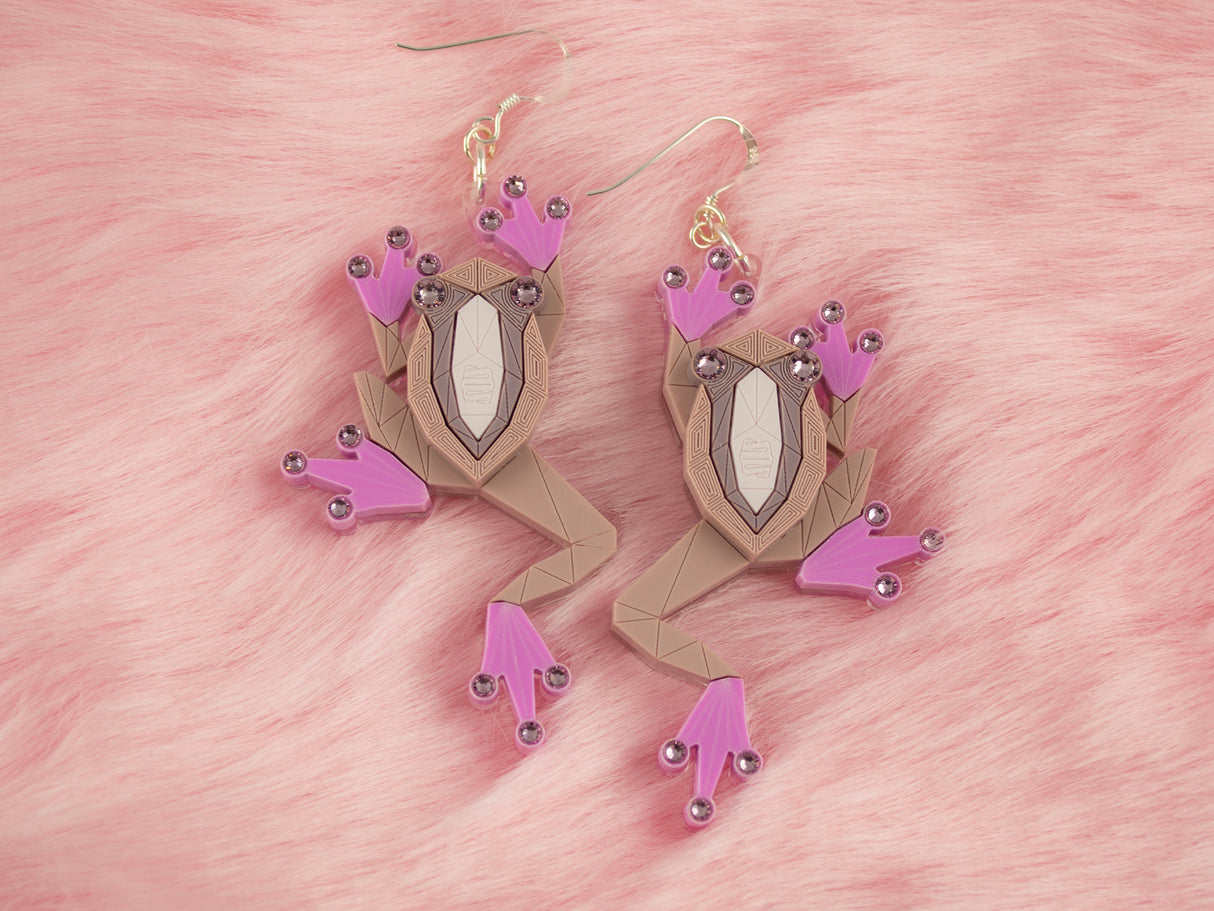 Tree Frog Earrings - Lavender Kiss